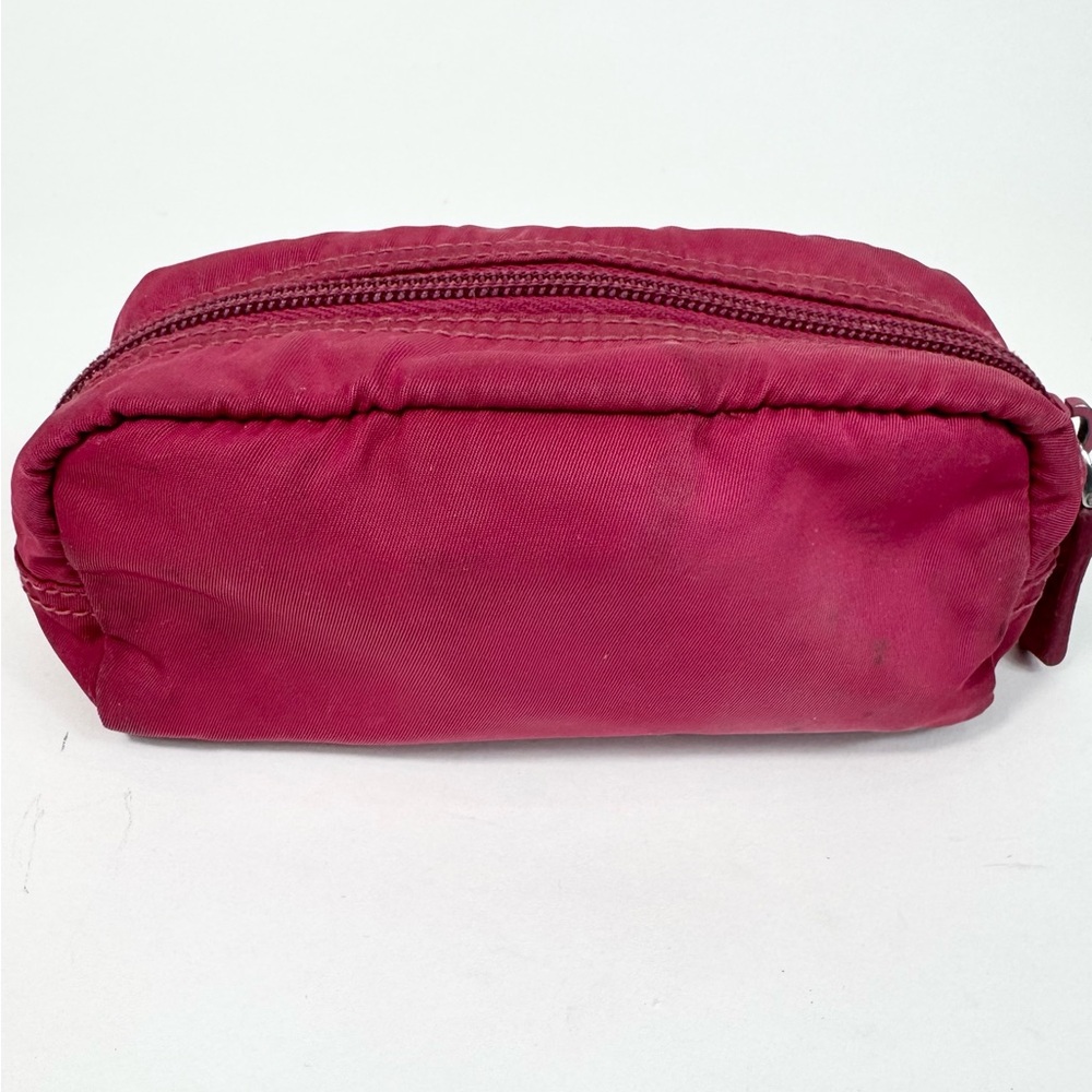 Prada Dark Pink Nylon Travel Mini Cosmetic Zip Case - Picture 2 of 12